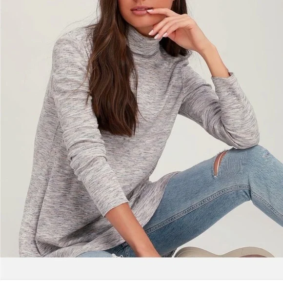 Free People Cozy High-Neck Split-Back Sweater - Picture 4 of 7